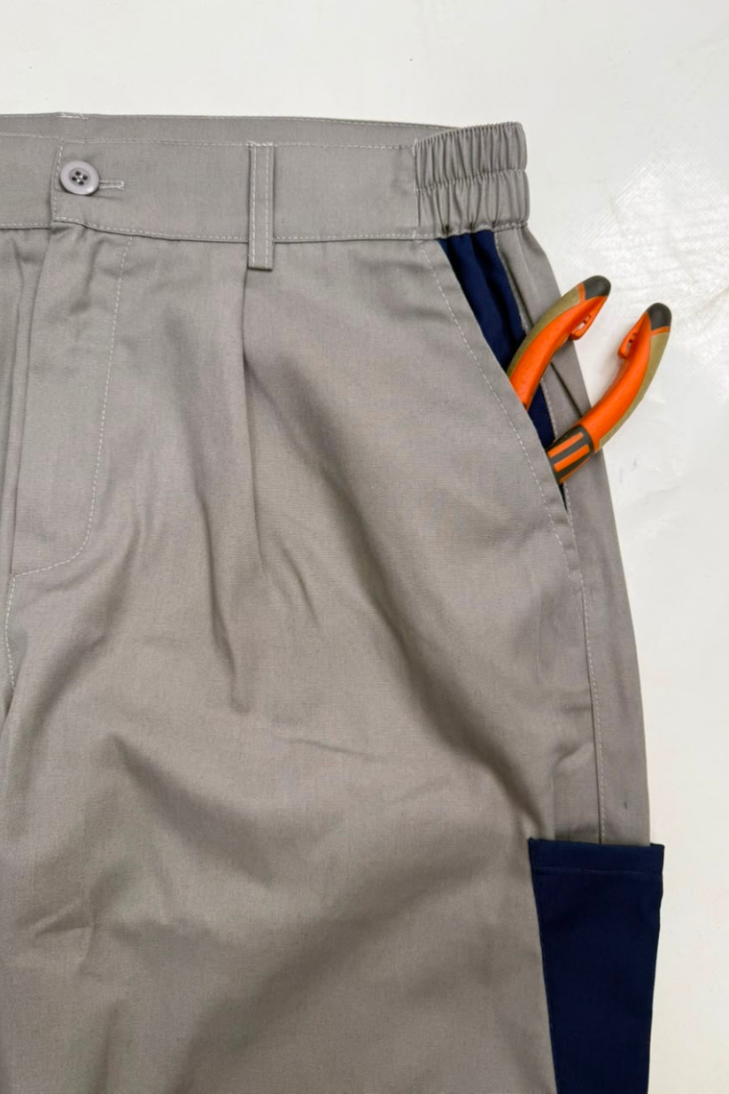 سروال لخدمة كارغو - Pantalon de travail Cargo Gris / Bleu Marine