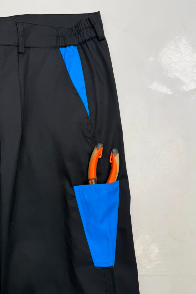 سروال لخدمة كارغو - Pantalon de travail Cargo Noir / Bleu