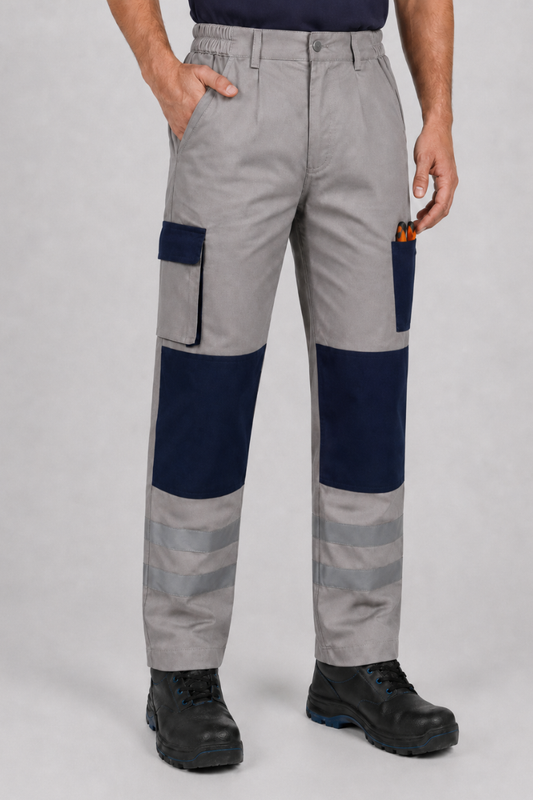 سروال لخدمة كارغو - Pantalon de travail Cargo Gris / Bleu Marine